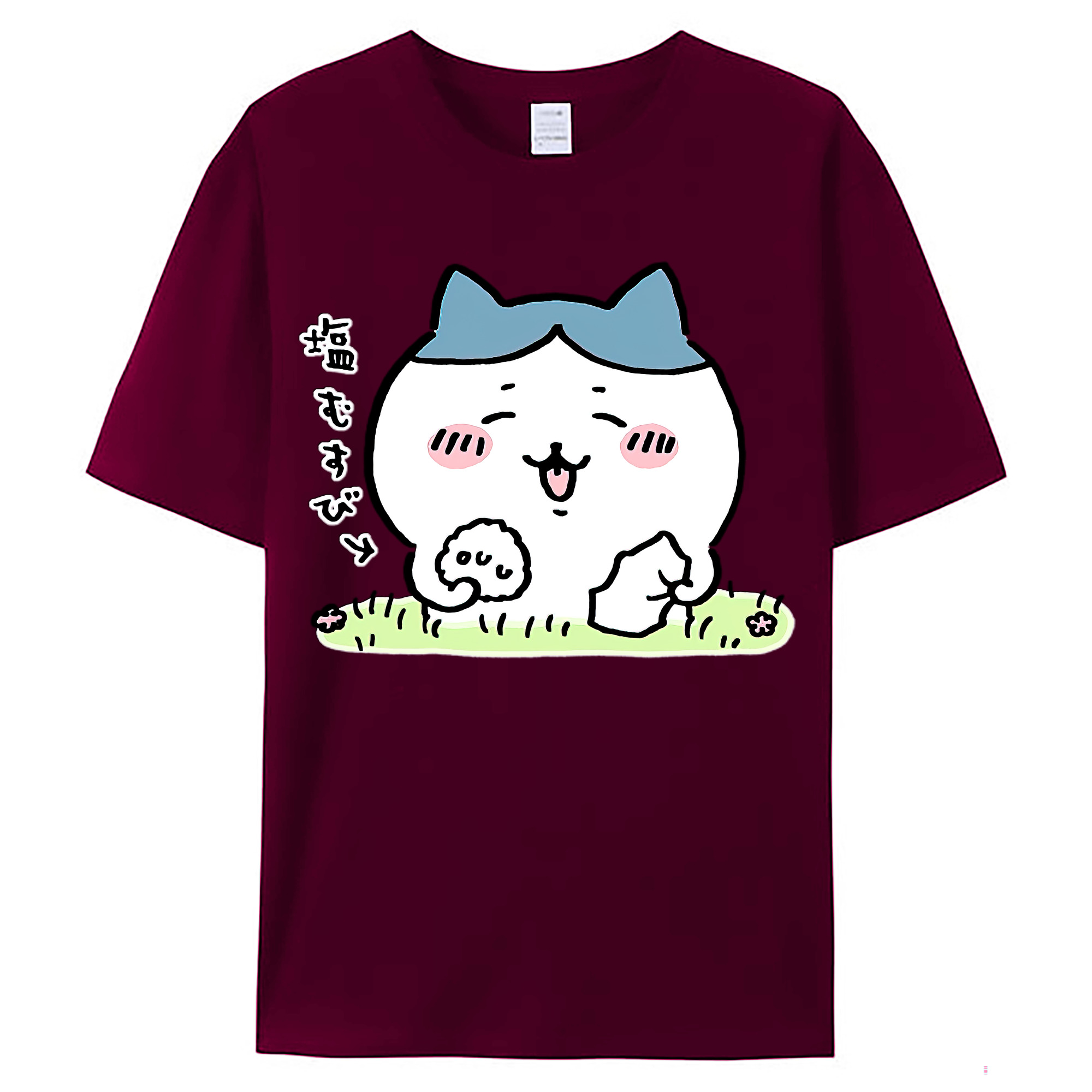 （画像用） ちいかわ ハチワレ Chii-kawa hachiware レディースカジュアルプリントTシャツ（綿100％）